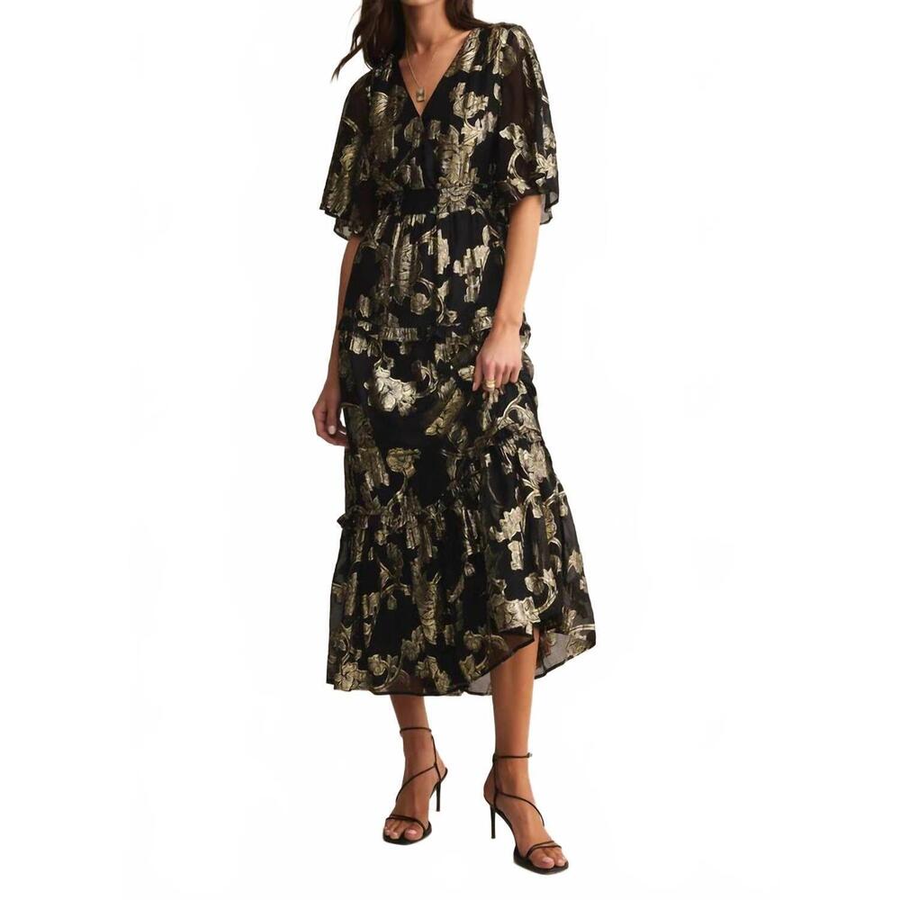NEW Z SUPPLY kiera jacquard maxi dress in black